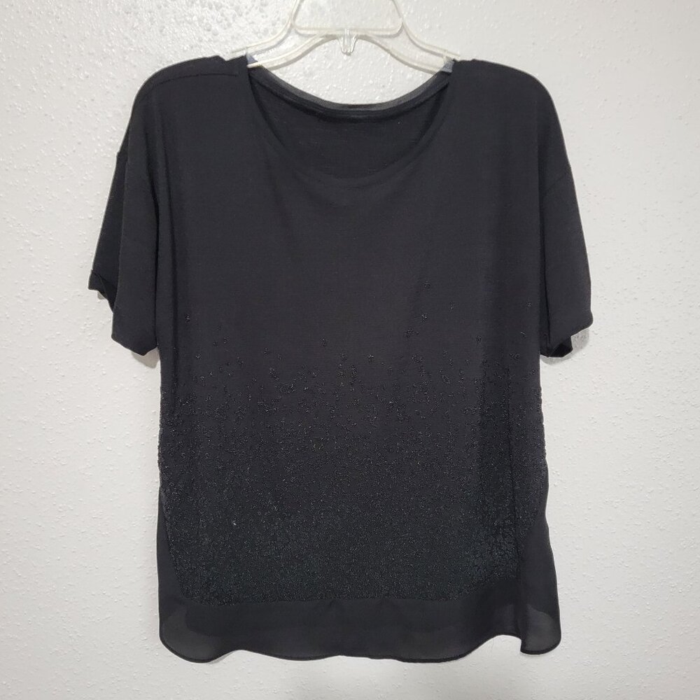 Black Woman's Short Sleeve Blouse